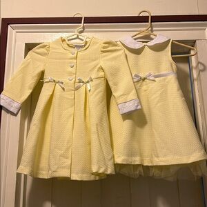 2-Piece Bonnie Jean Spring Outfit 2T Coat & Sleeveless Dress Embroidery
